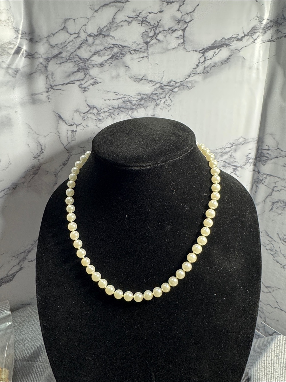 Vintage Source Unknown Cream Faux Pearl Strand Necklace